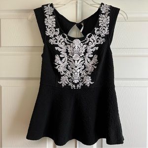 Free People - Peplum Tank Top - Black - Size SP